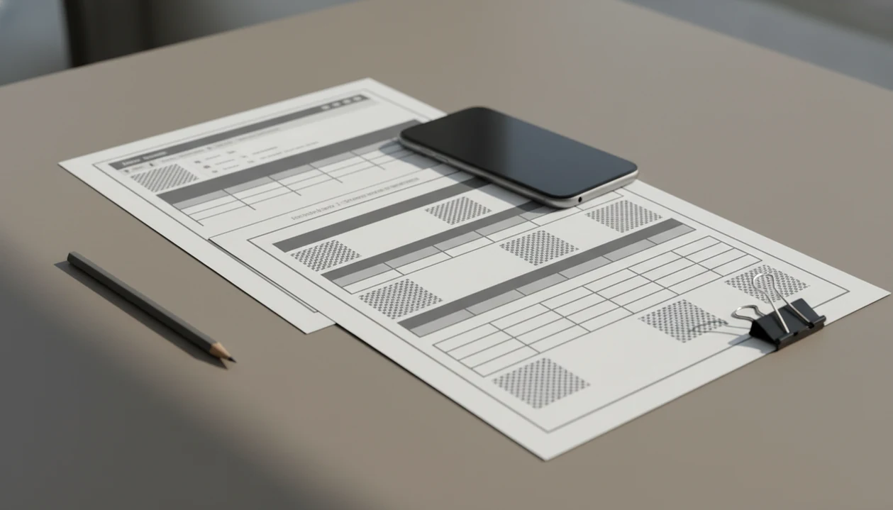 A phone and two matching document pages show a Word file converted to a PDF without layout changes.